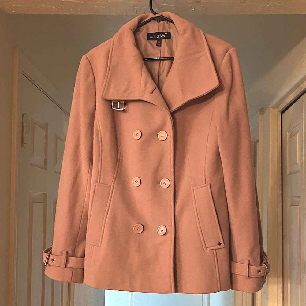 Rose Pea coat with buckles